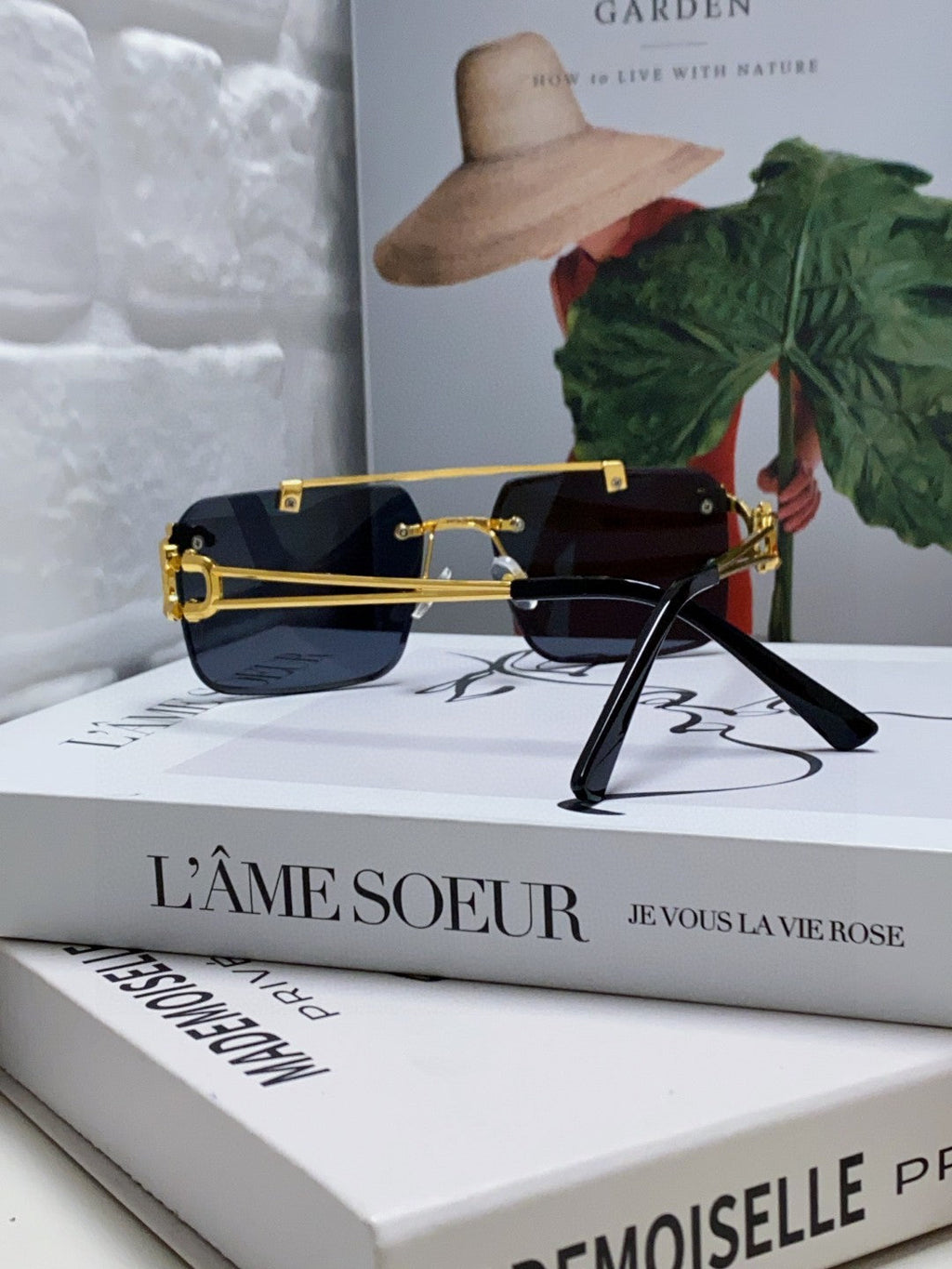 CARTIER PANTHÈRE RIMLESS RECTANGULAR FRAME SUNGLASSES 543542 IN METAL