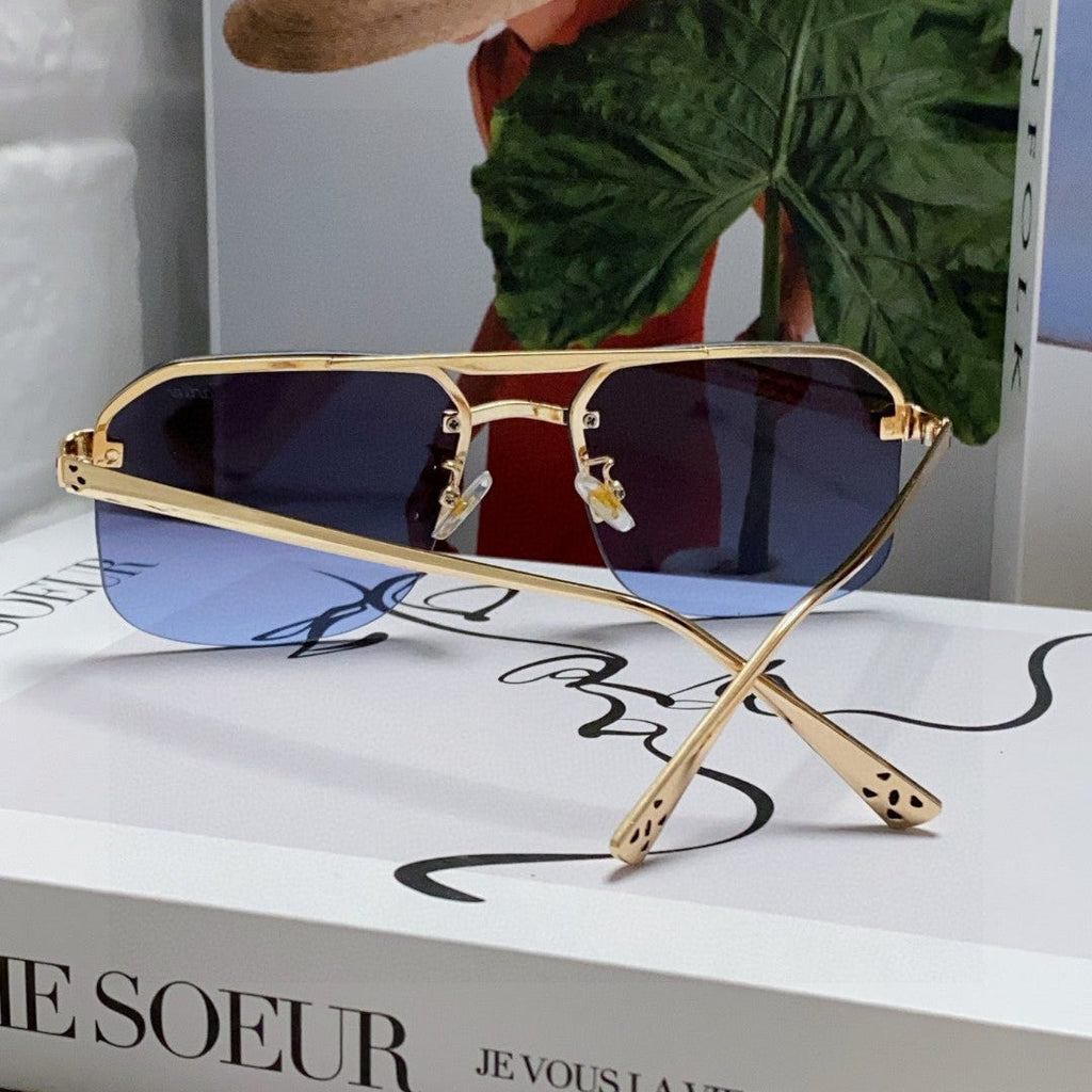 CARTIER PANTHÈRE RIMLESS RECTANGULAR FRAME SUNGLASSES 543546 IN METAL
