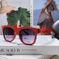 LOUIS VUITTON MONOGRAM SUNGLASSES 581385 IN RED ACETATE FRAME