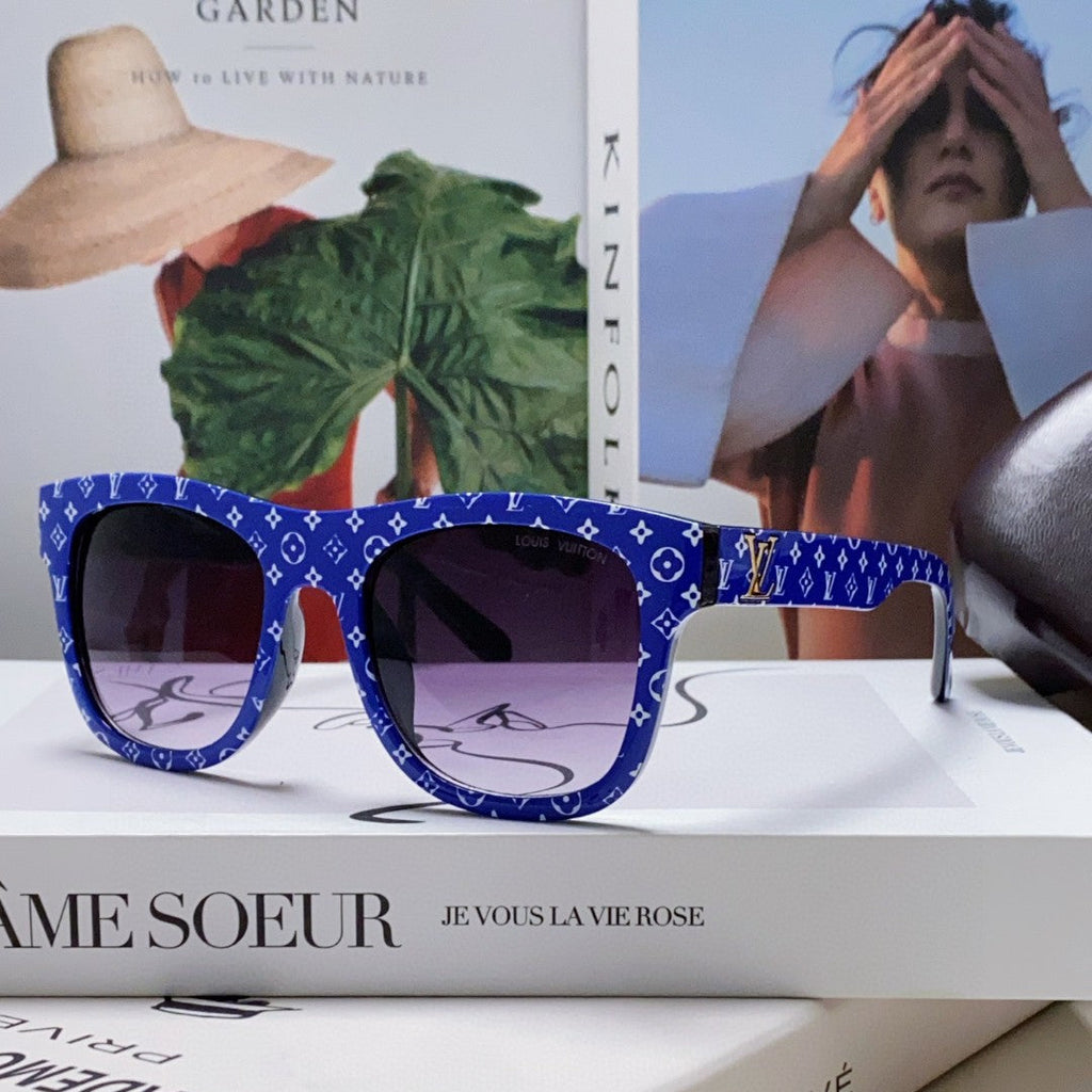 LOUIS VUITTON MONOGRAM SUNGLASSES 581385 IN BLUE ACETATE FRAME