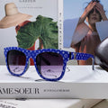 LOUIS VUITTON MONOGRAM SUNGLASSES 581385 IN BLUE ACETATE FRAME