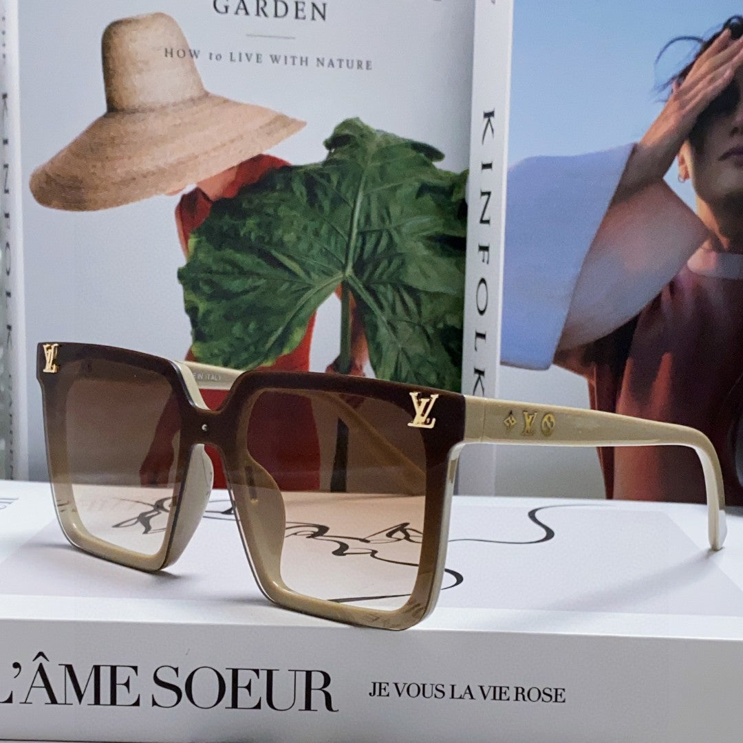 LOUIS VUITTON SQUARE SUNGLASSES 581368 IN BEIGE ACETATE