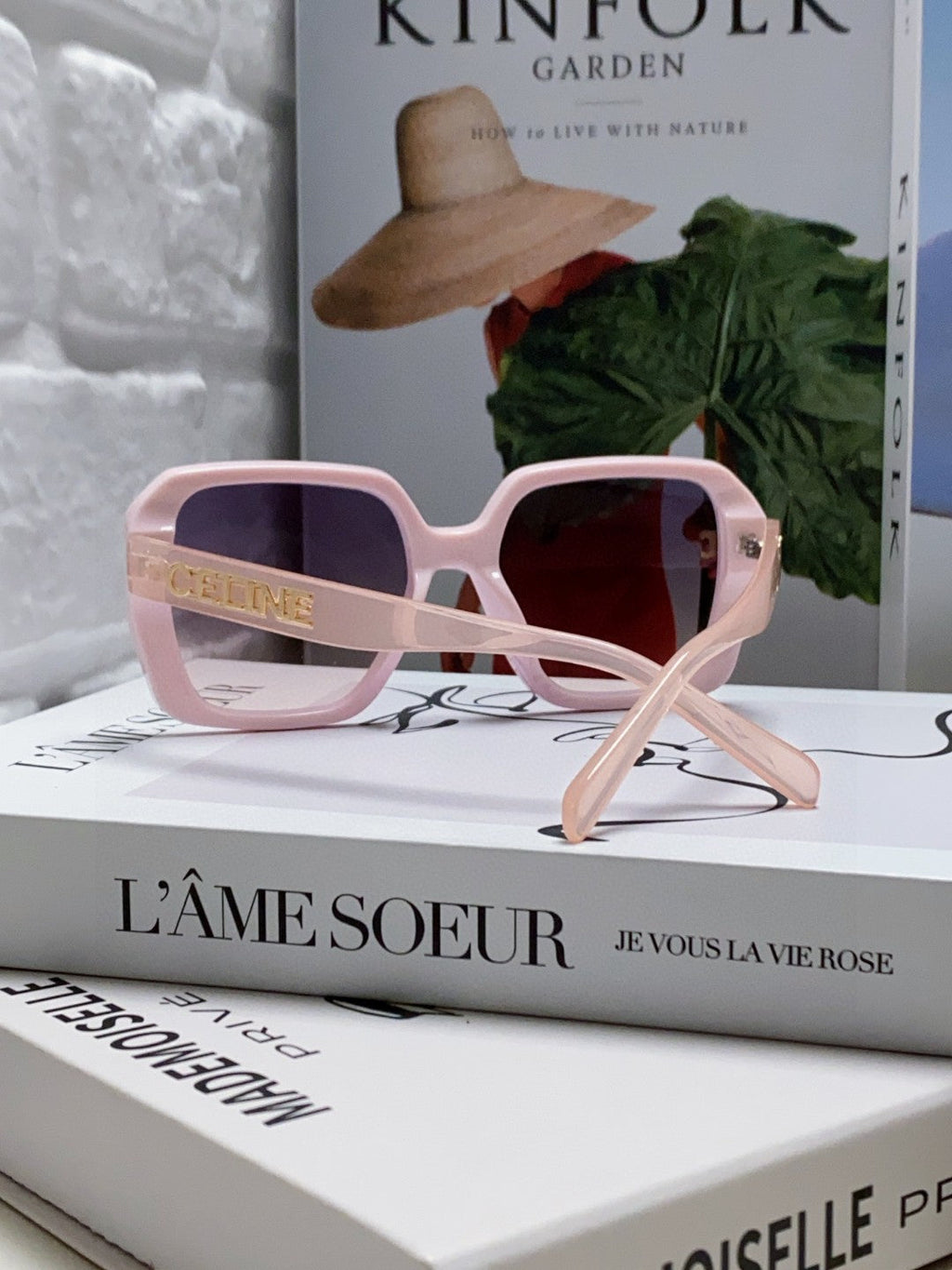 CELINE TRIOMPHE SUNGLASSES 548592 IN PINK ACETATE