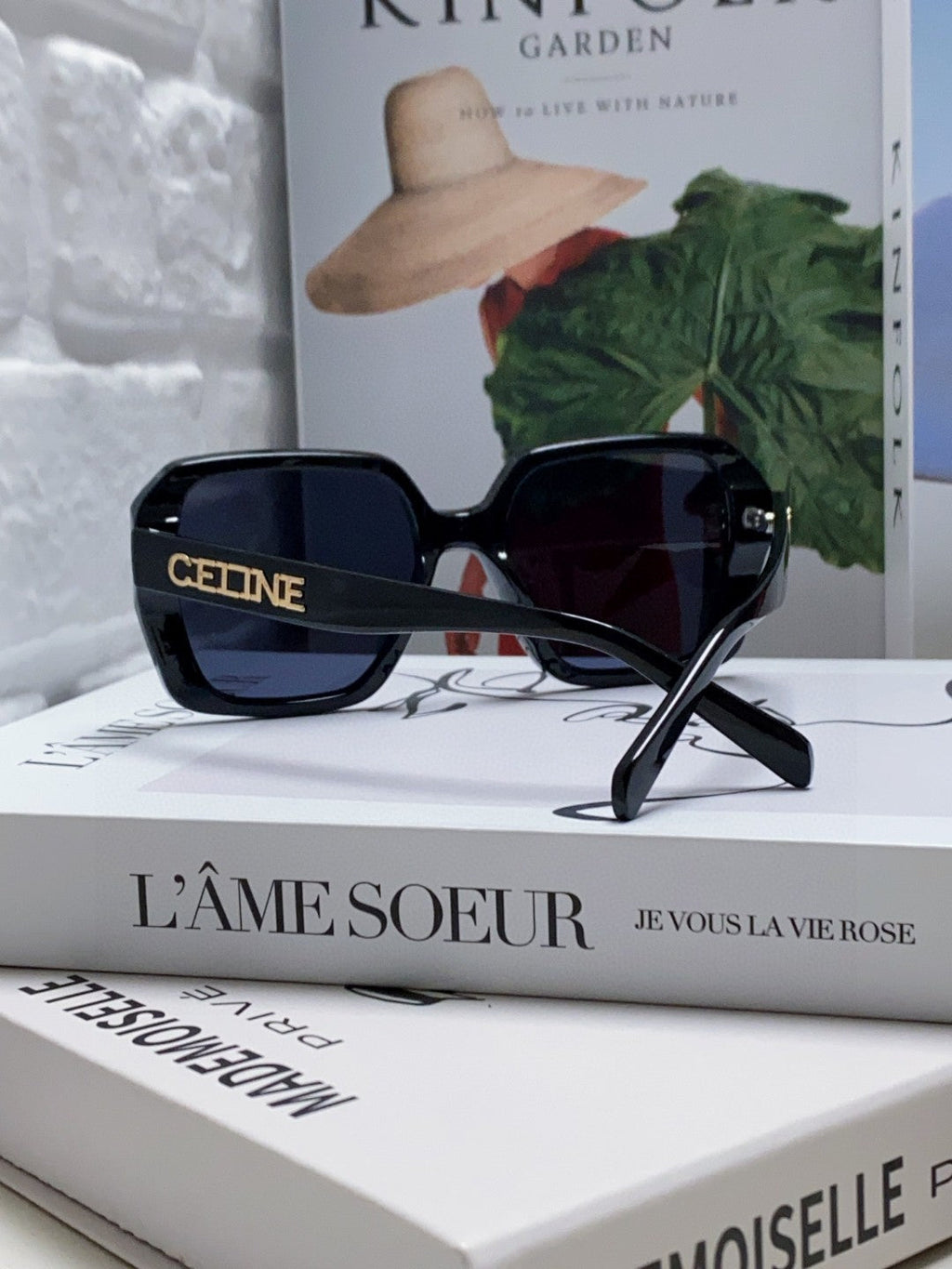 CELINE TRIOMPHE SUNGLASSES 548595 IN BLACK ACETATE