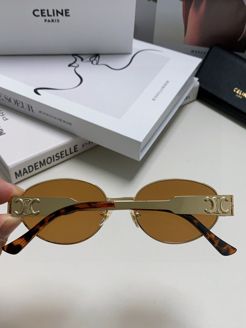 CELINE TRIOMPHE SUNGLASSES 548597 IN METAL