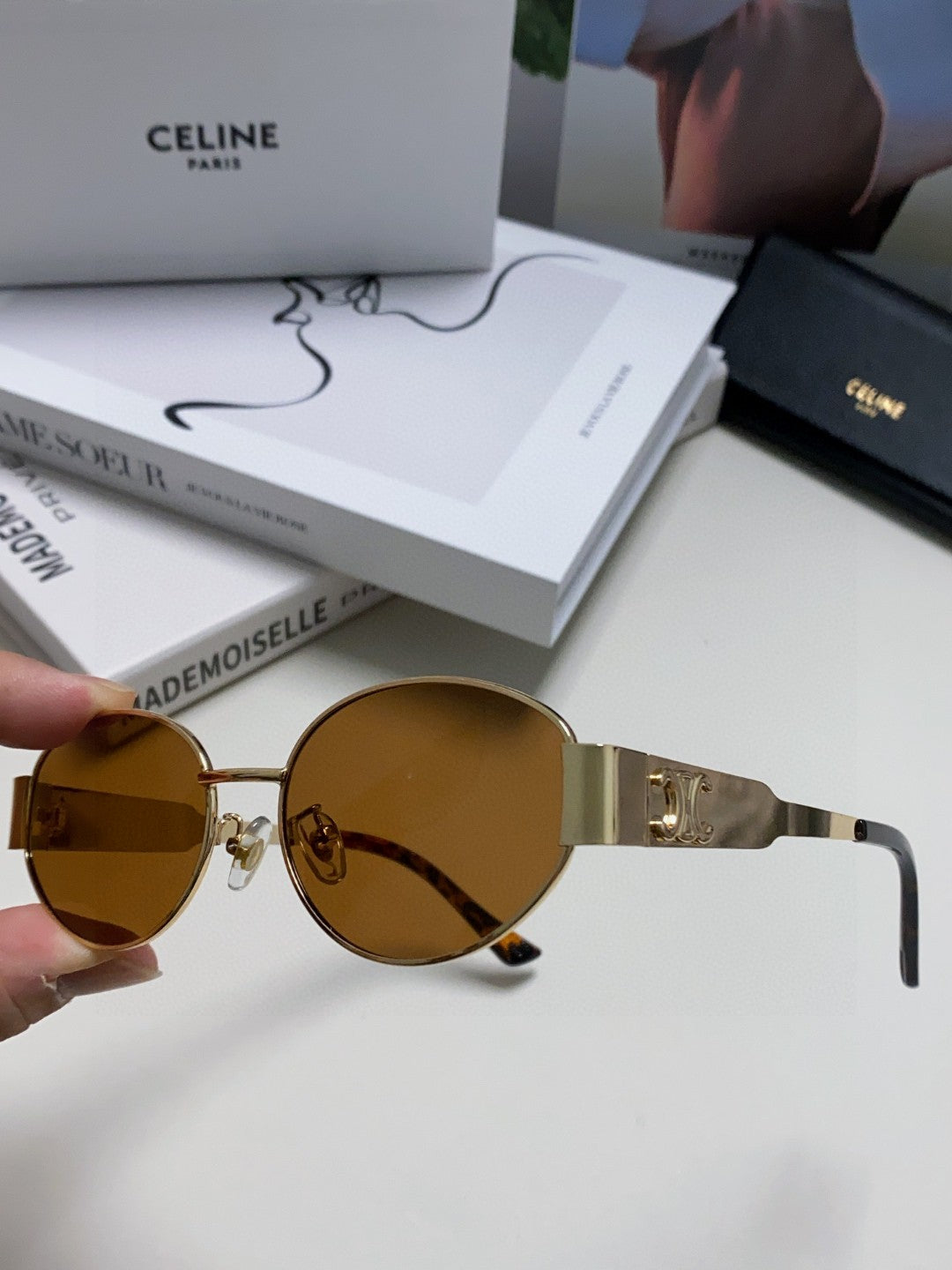 CELINE TRIOMPHE SUNGLASSES 548597 IN METAL