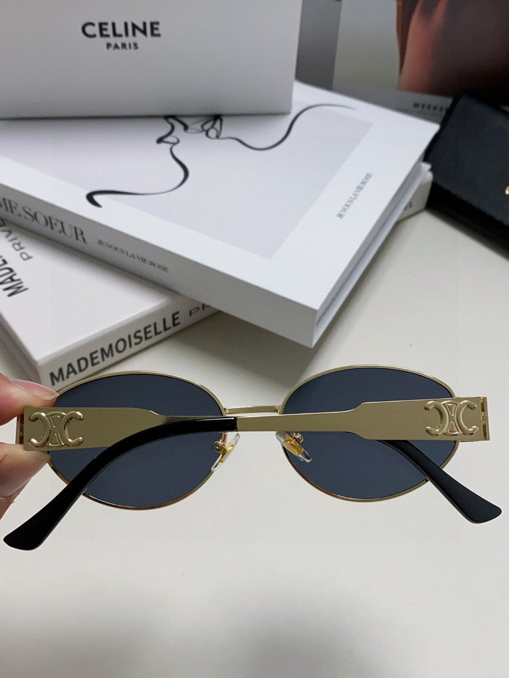 CELINE TRIOMPHE SUNGLASSES 548598 IN METAL