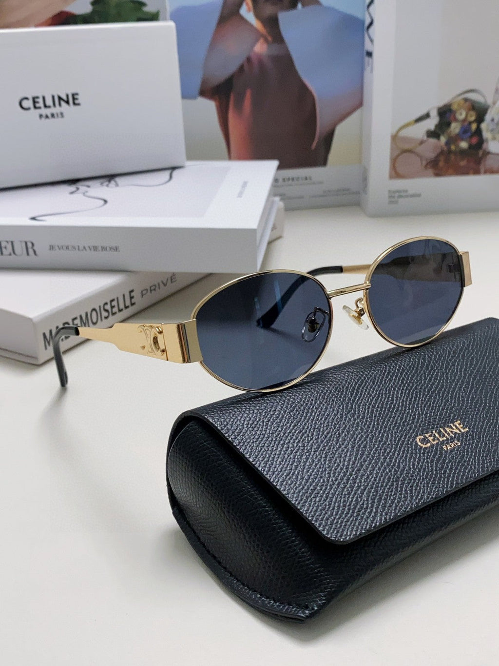 CELINE TRIOMPHE SUNGLASSES 548598 IN METAL