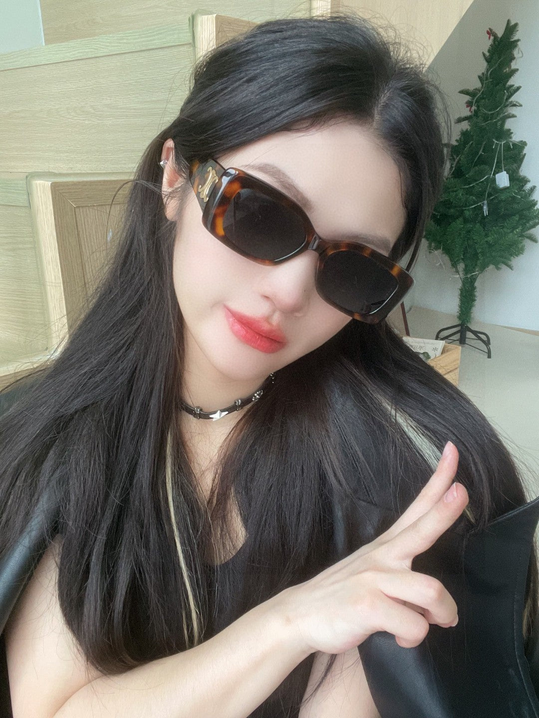 CELINE TRIOMPHE SUNGLASSES 548600 IN DARK HAVANA ACETATE