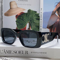 CELINE TRIOMPHE SUNGLASSES 548601 IN BLACK ACETATE SILVER LOGO