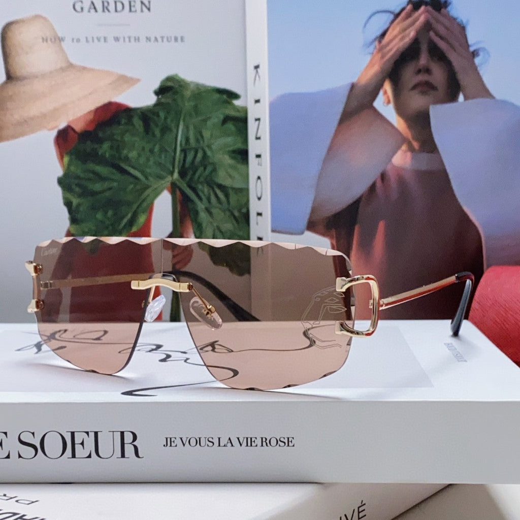 CARTIER RIMLESS NAVIGATOR FRAME SUNGLASSES 548665 IN METAL