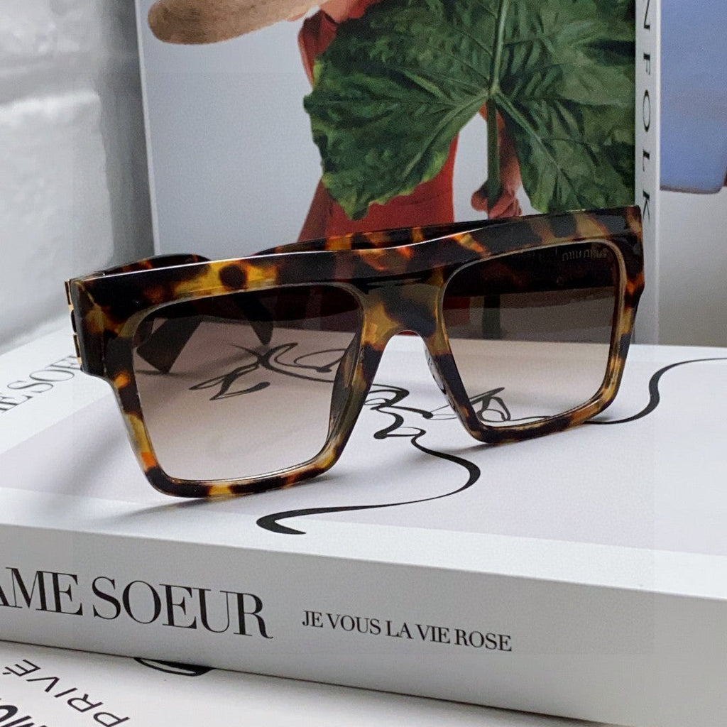 MIU MIU RUNWAY SQUARE SUNGLASSES 513009 IN HAVANA ACETATE