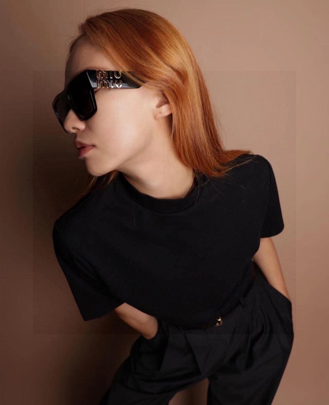 MIU MIU RUNWAY SQUARE SUNGLASSES 513010 IN BLACK ACETATE