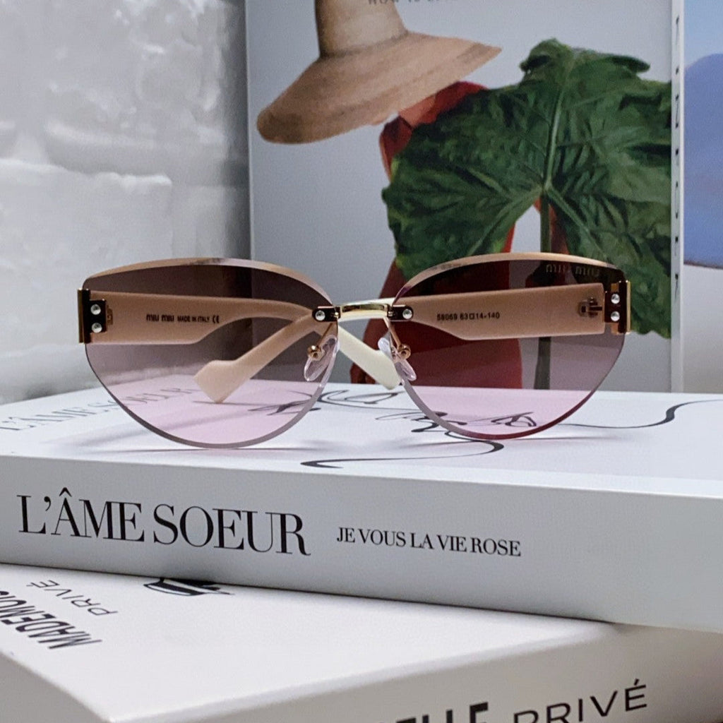 MIU MIU LOGO SUNGLASSES 513011 IN WHITE ACETATE