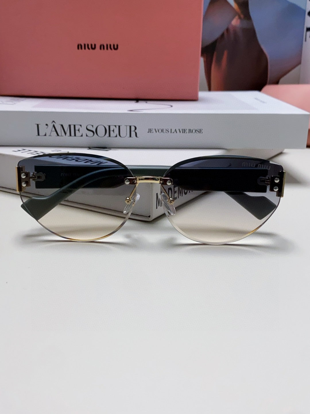 MIU MIU LOGO SUNGLASSES 513012 IN BLUE ACETATE