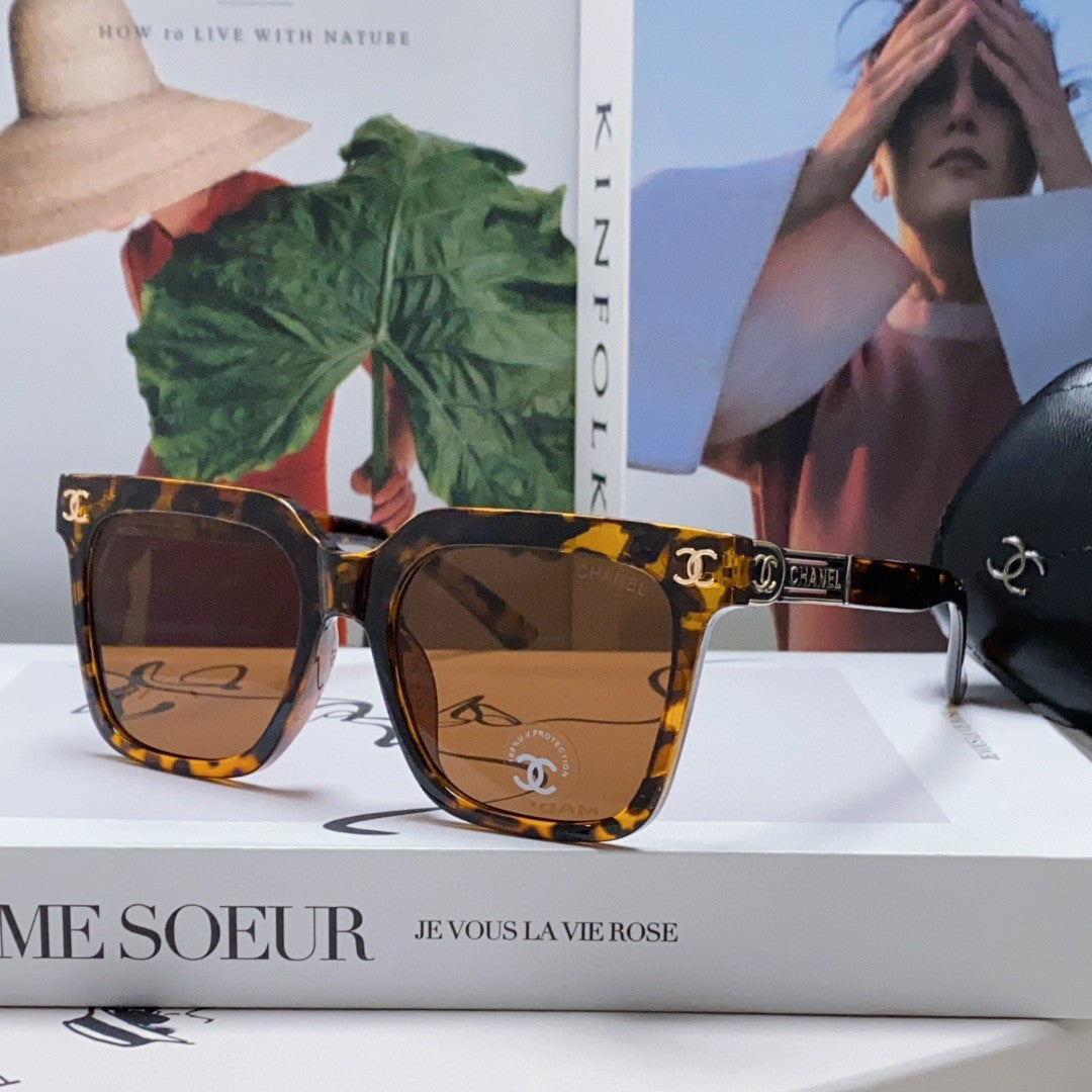 CHANEL SQUARE SUNGLASSES 632879 IN HAVANA ACETATE