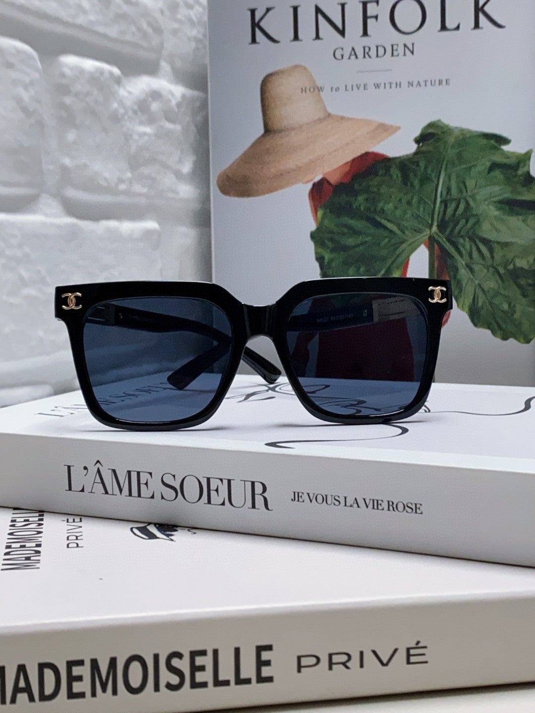 CHANEL SQUARE SUNGLASSES 632880 IN BLACK ACETATE