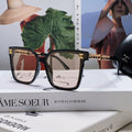 CHANEL SQUARE SUNGLASSES 632883 IN BLACK ACETATE LIGHT BROWN LENSES