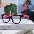 CHANEL SQUARE SUNGLASSES 632888 IN BLACK AND PINK ACETATE