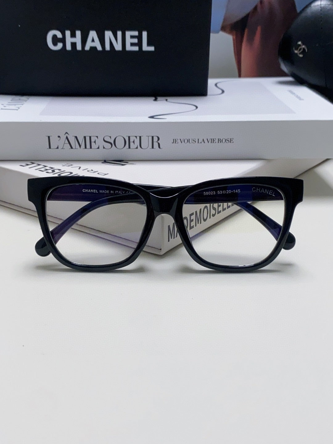 CHANEL SQUARE SUNGLASSES 632890 IN BLACK ACETATE