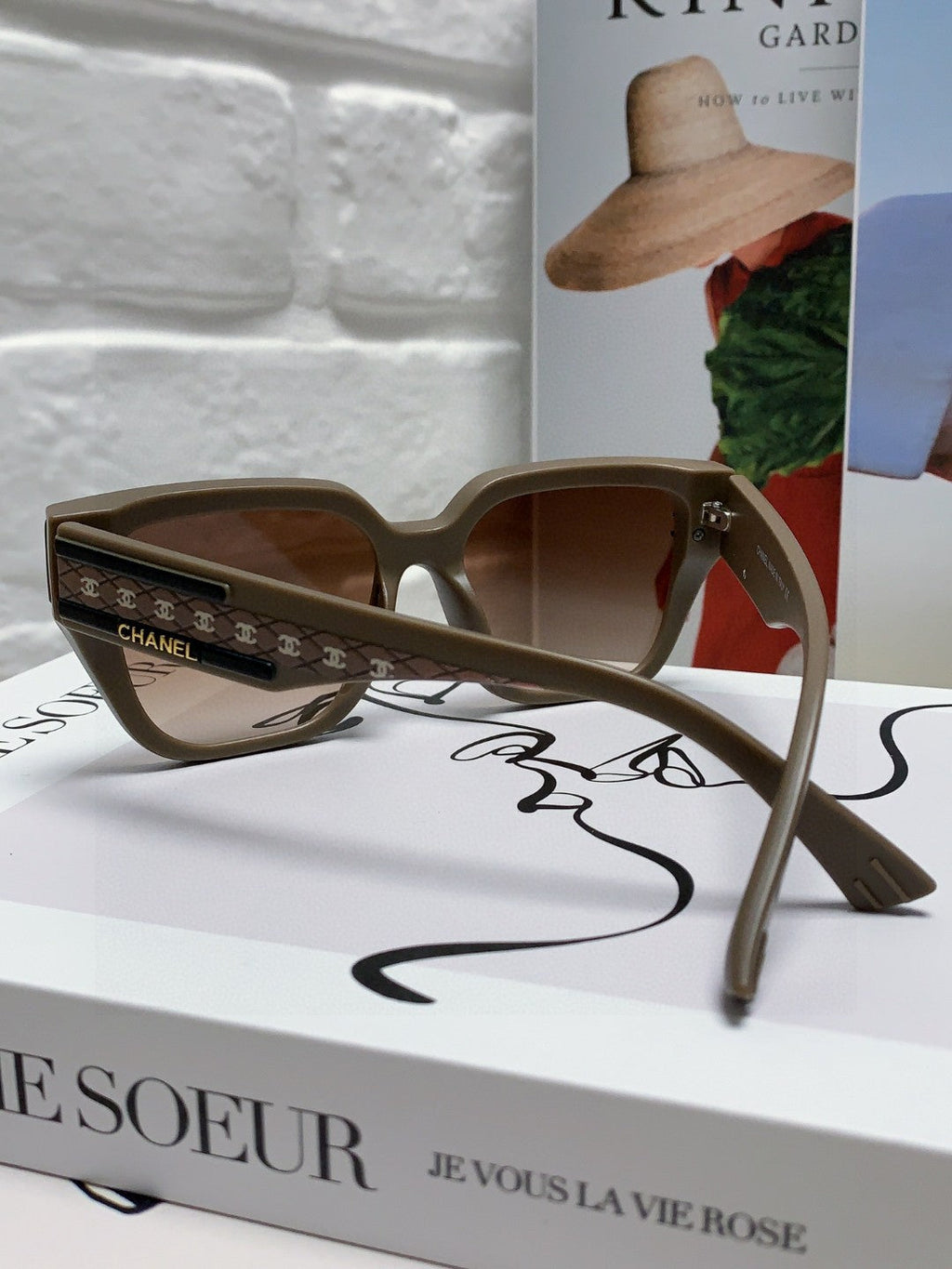 CHANEL SQUARE SUNGLASSES 632896 IN BROWN ACETATE