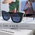 CHANEL CAT EYE SUNGLASSES 632701 IN BLACK ACETATE EMBOSSED PEARL