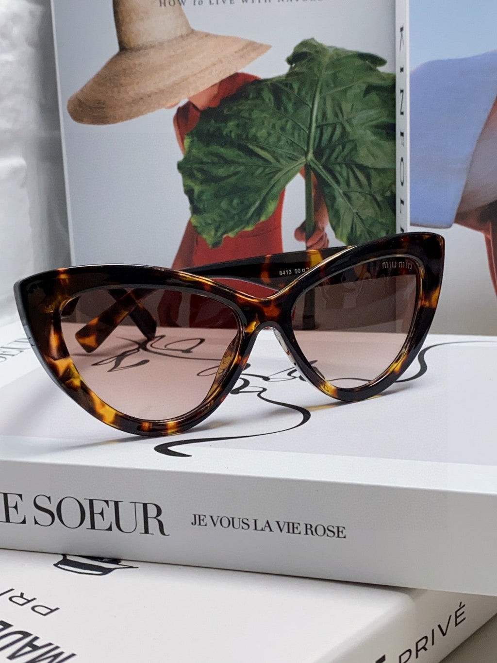 MIU MIU GLIMPSE CAT EYE SUNGLASSES 555885 IN HAVANA ACETATE