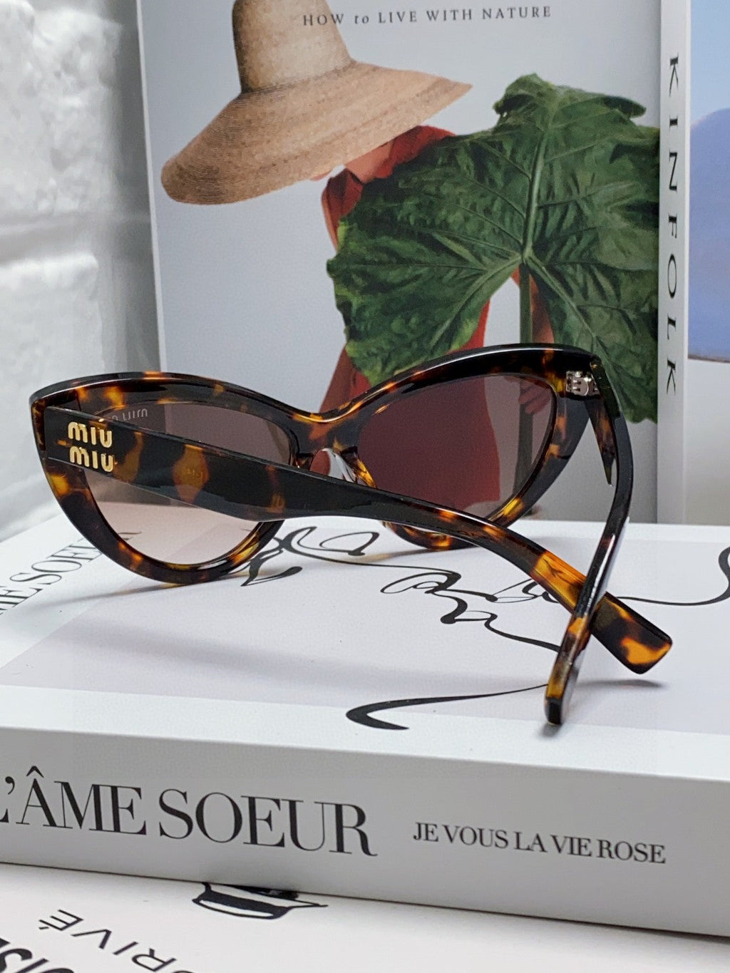 MIU MIU GLIMPSE CAT EYE SUNGLASSES 555885 IN HAVANA ACETATE
