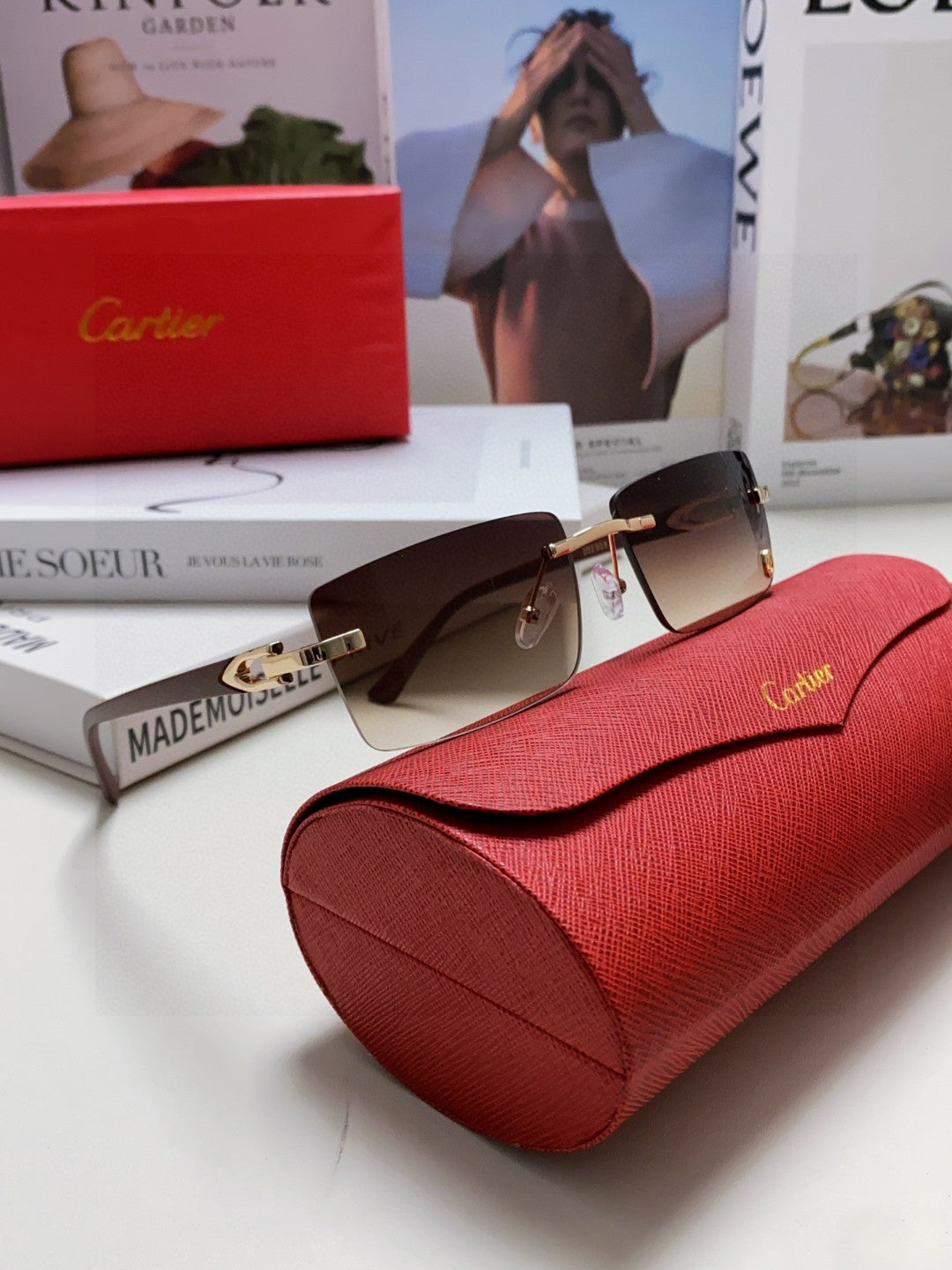 CARTIER RECTANGULAR FRAME SUNGLASSES 518454 IN METAL