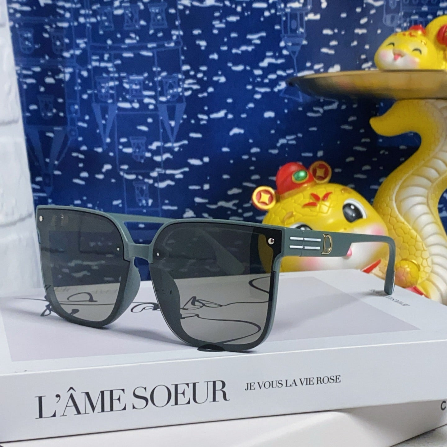 DIOR MONTAIGNE SUNGLASSES 560860 IN TAN GREEN ACETATE