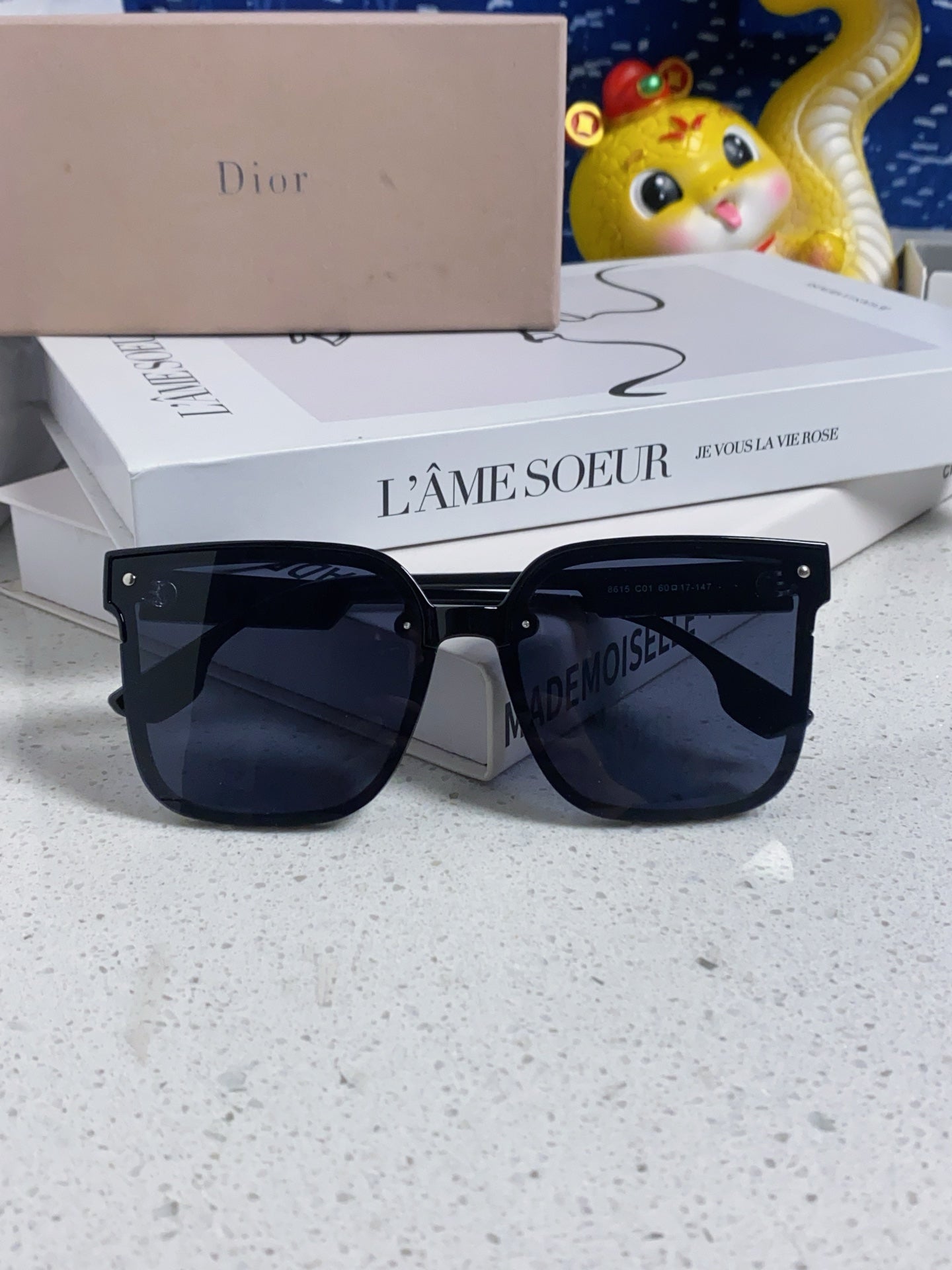 DIOR MONTAIGNE SUNGLASSES 560862 IN BLACK ACETATE
