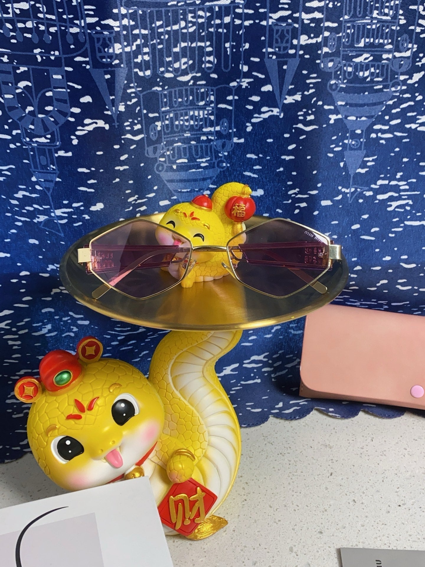 MIU MIU LOGO SUNGLASSES 560863 IN PURPLE CLEAR ACETATE GOLD METAL