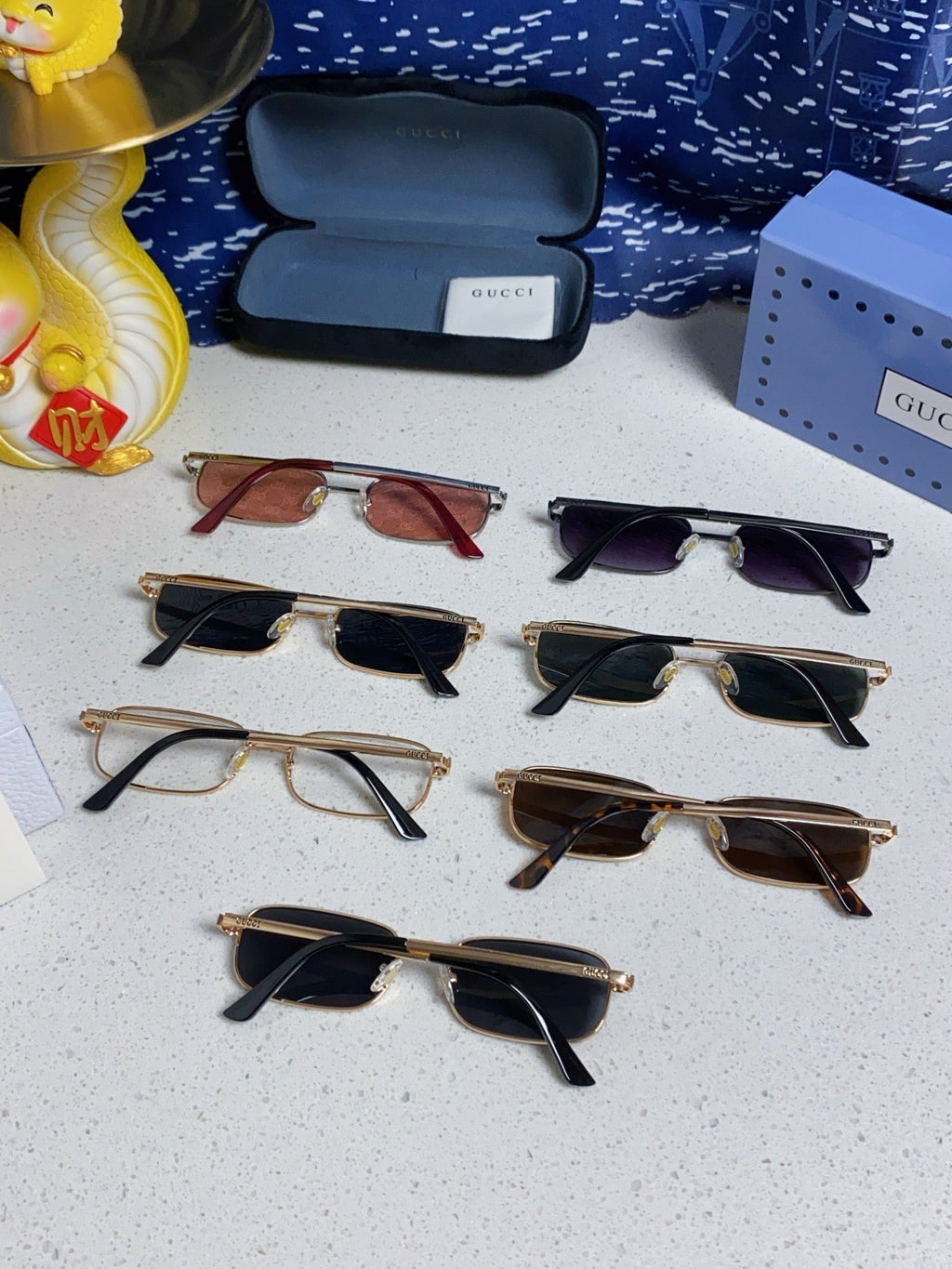 GUCCI RECTANGULAR FRAME SUNGLASSES GG1457S IN METAL