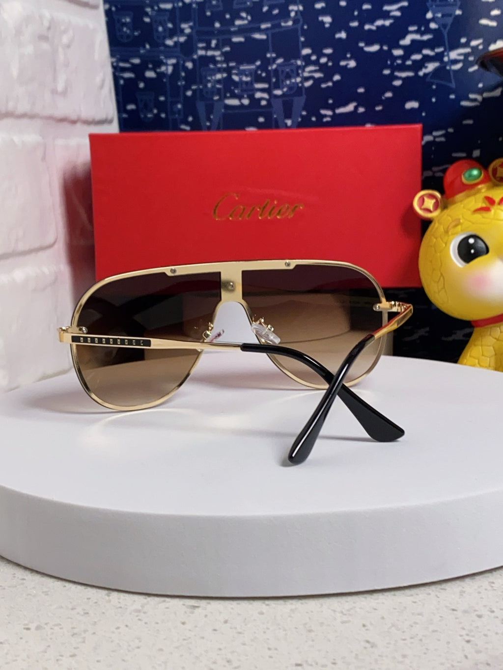 CARTIER SIGNATURE AVIATOR FRAME SUNGLASSES 563238 IN METAL