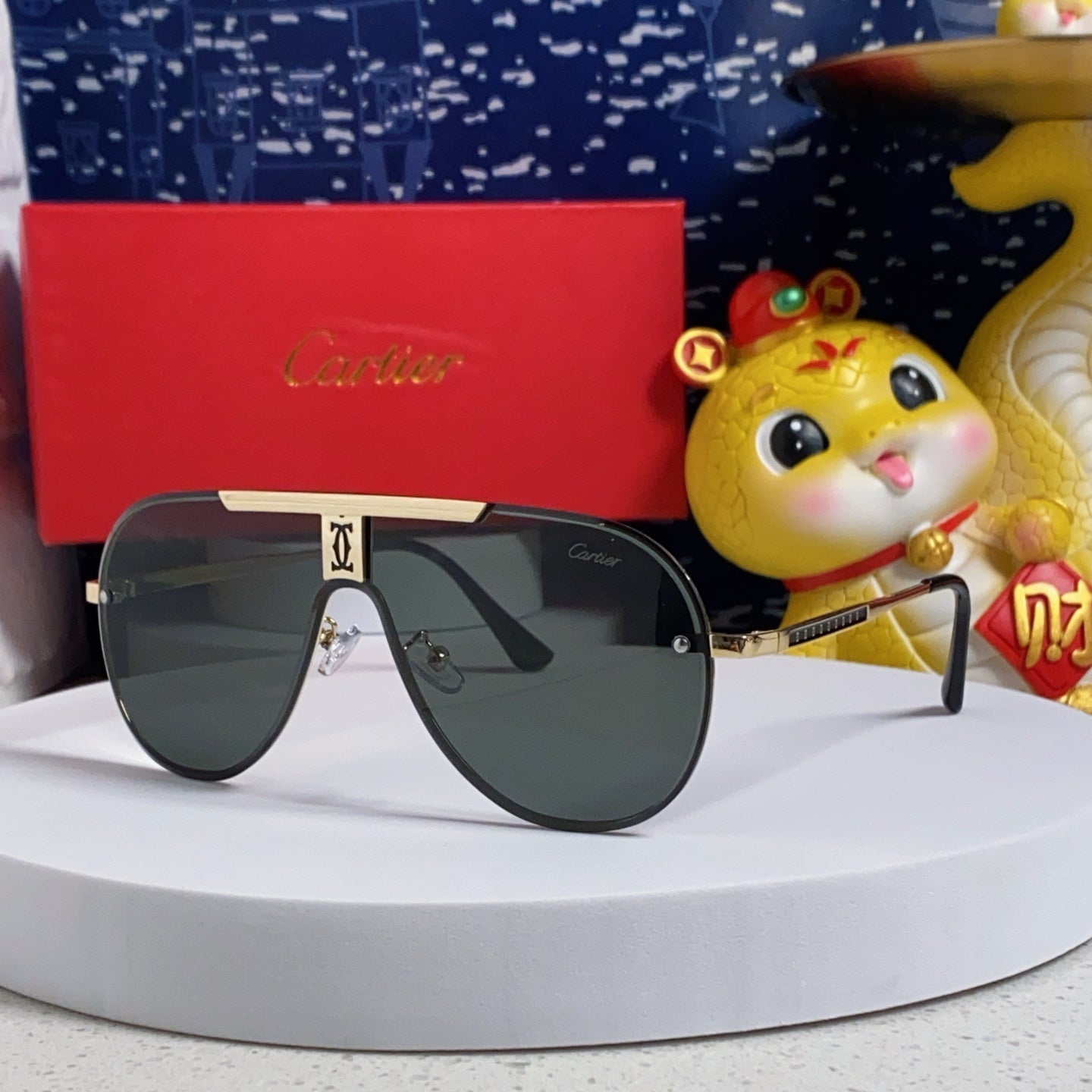 CARTIER SIGNATURE AVIATOR FRAME SUNGLASSES 563238 IN METAL
