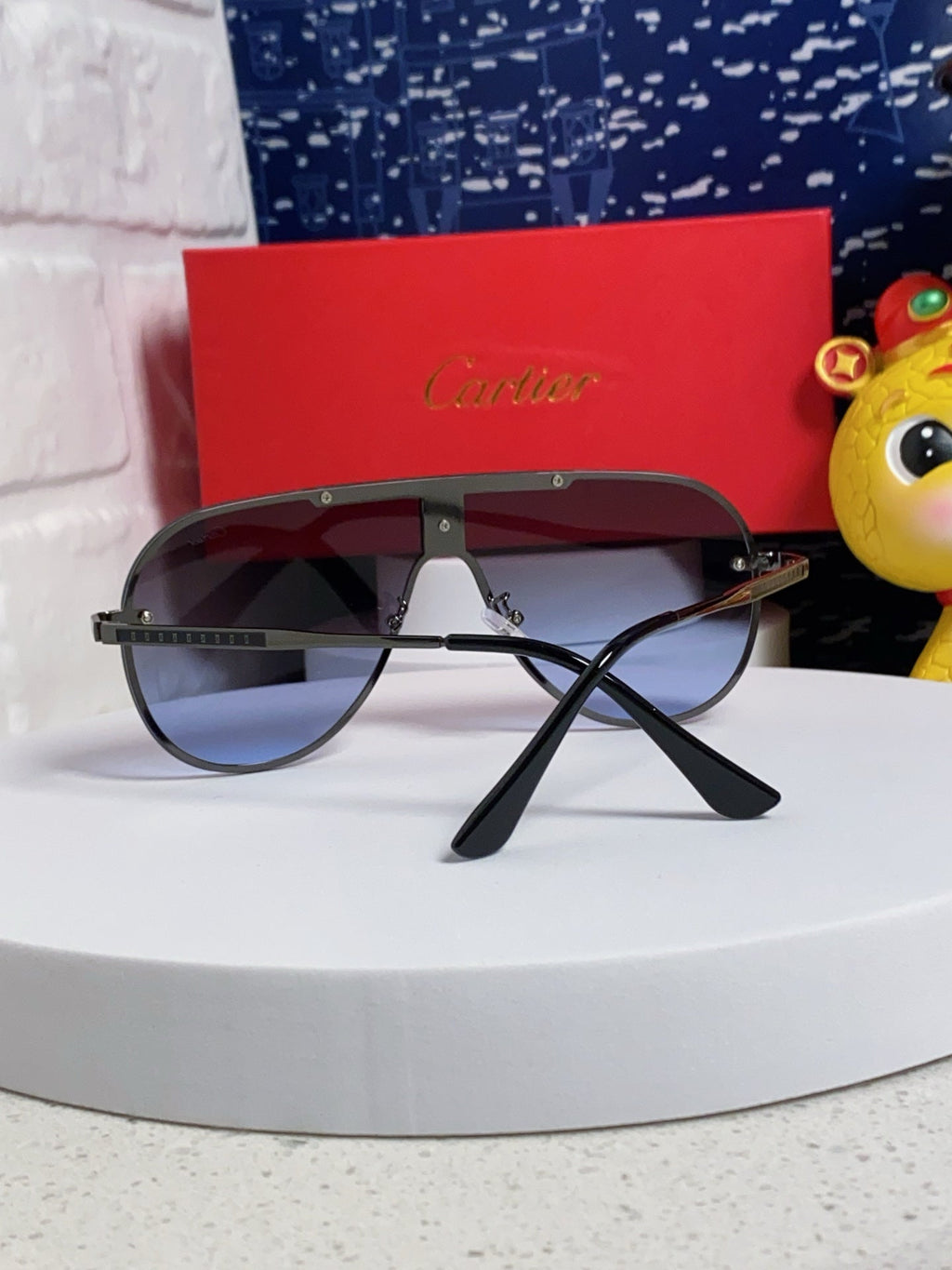 CARTIER SIGNATURE AVIATOR FRAME SUNGLASSES 563238 IN METAL