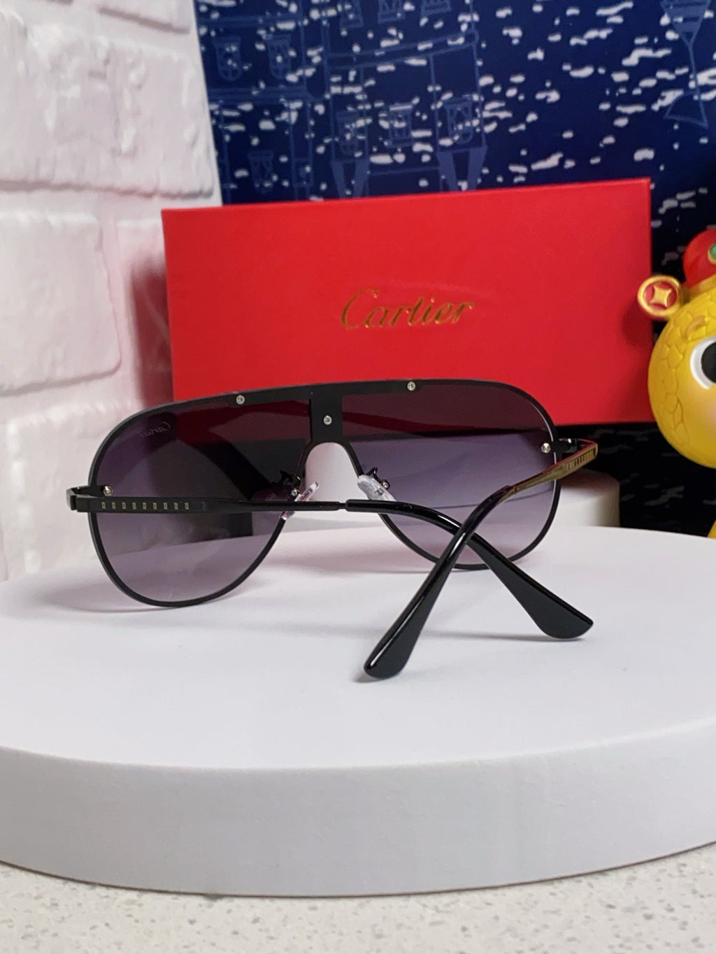 CARTIER SIGNATURE AVIATOR FRAME SUNGLASSES 563238 IN METAL