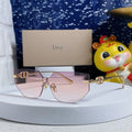 DIOR MONTAIGNE SUNGLASSES 563191 IN GOLD METAL PINK SMOKE LENSES