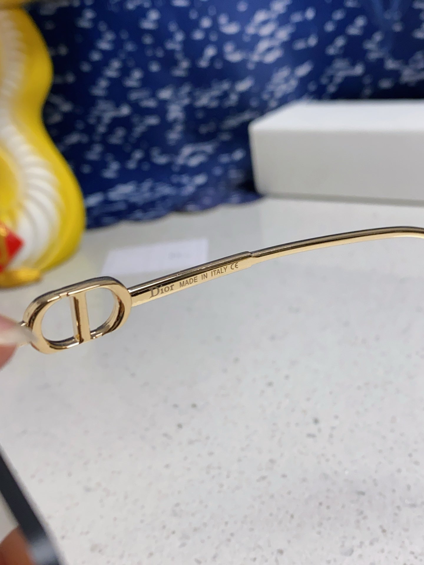 DIOR MONTAIGNE SUNGLASSES 563193 IN GOLD METAL BROWN LENSES