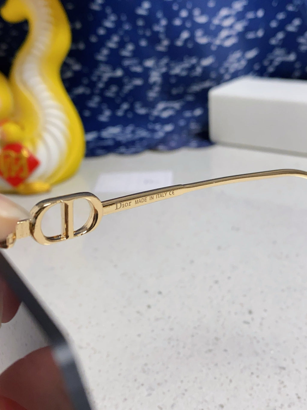 DIOR MONTAIGNE SUNGLASSES 563192 IN GOLD METAL BROWN SMOKE LENSES