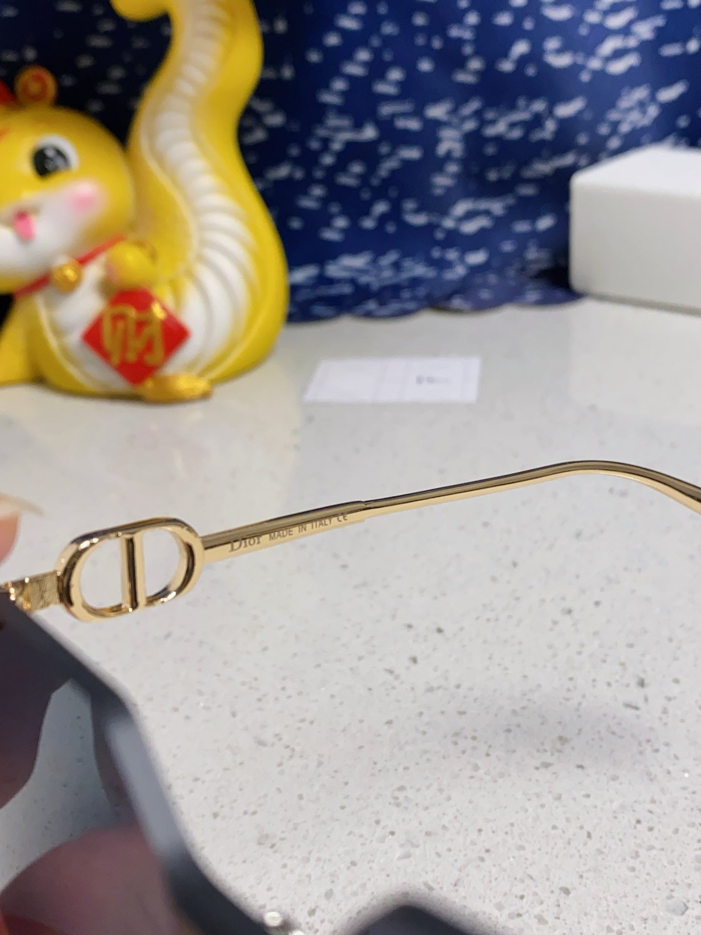 DIOR MONTAIGNE SUNGLASSES 563194 IN GOLD METAL GREY LENSES