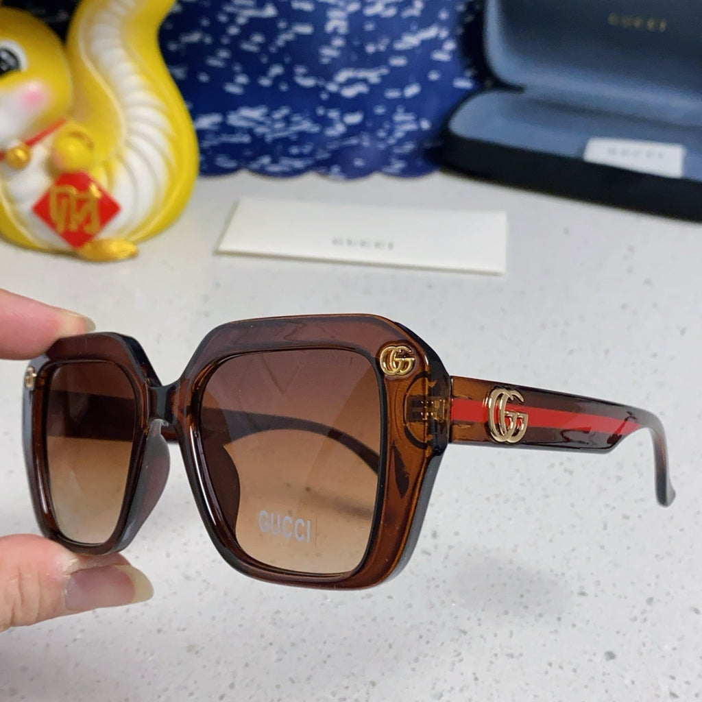 GUCCI GG EMBOSSED LOGO SQUARE FRAME SUNGLASSES 563171 IN ACETATE