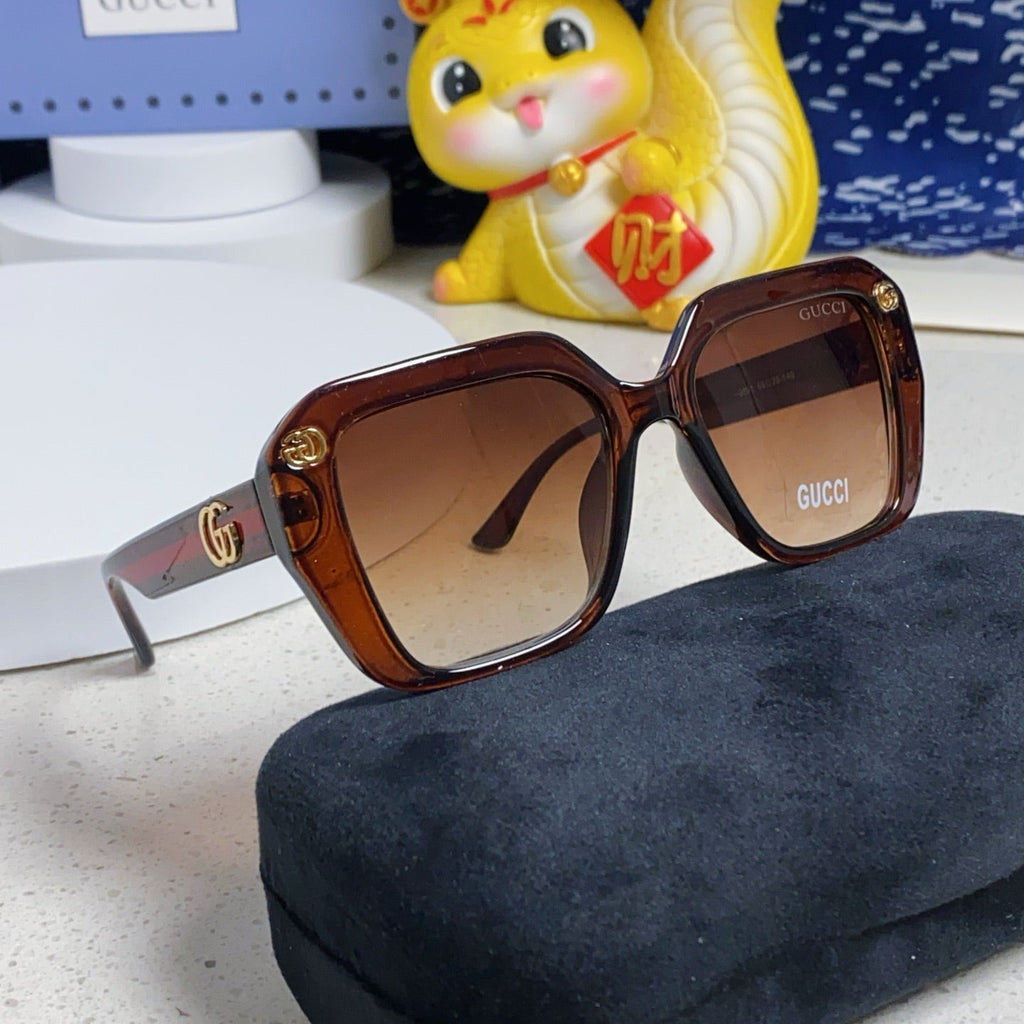 GUCCI GG EMBOSSED LOGO SQUARE FRAME SUNGLASSES 563171 IN ACETATE