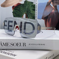 FENDI ANGULAR VISOR SUNGLASSES 575795 IN METAL