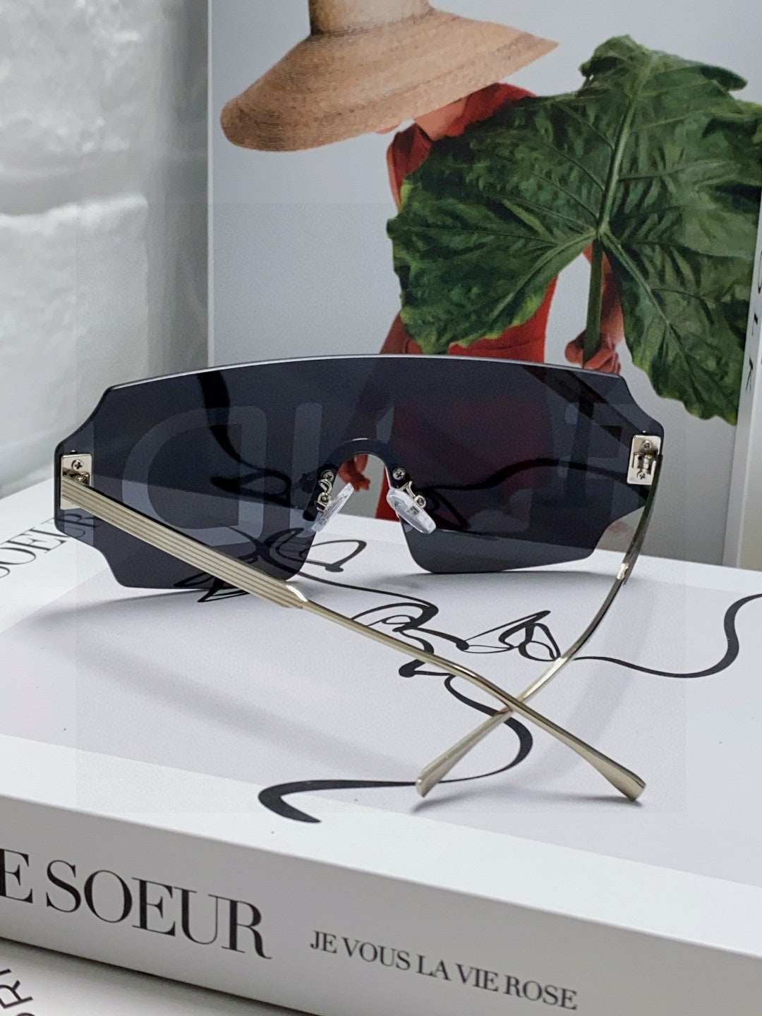 FENDI ANGULAR VISOR SUNGLASSES 575795 IN METAL