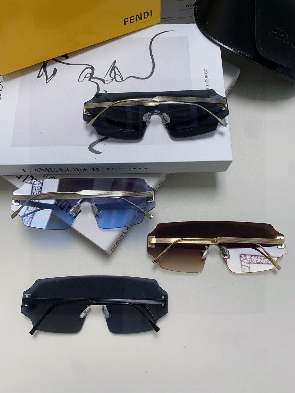 FENDI ANGULAR VISOR SUNGLASSES 575795 IN METAL
