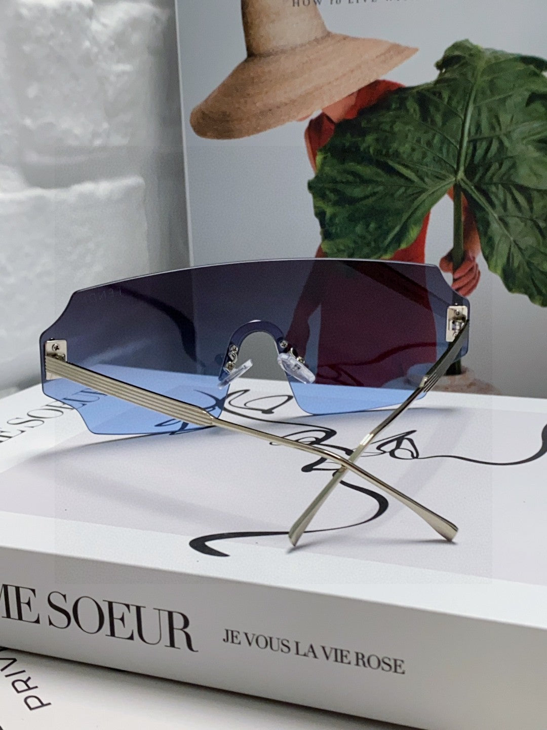 FENDI ANGULAR VISOR SUNGLASSES 575795 IN METAL