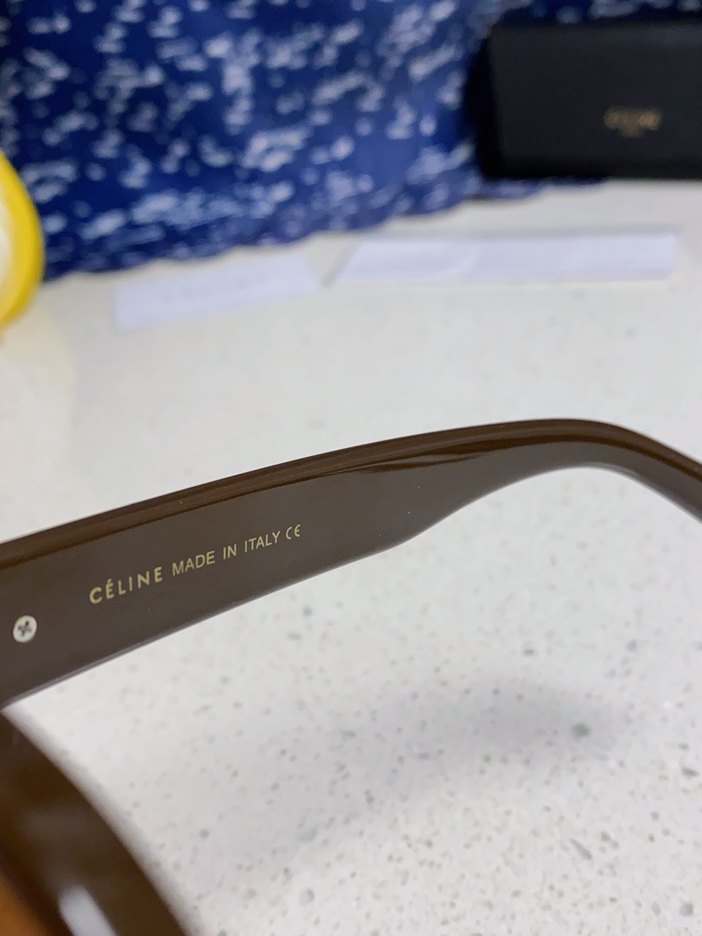 CELINE TRIOMPHE SQUARE SUNGLASSES 566742 IN CAMEL ACETATE