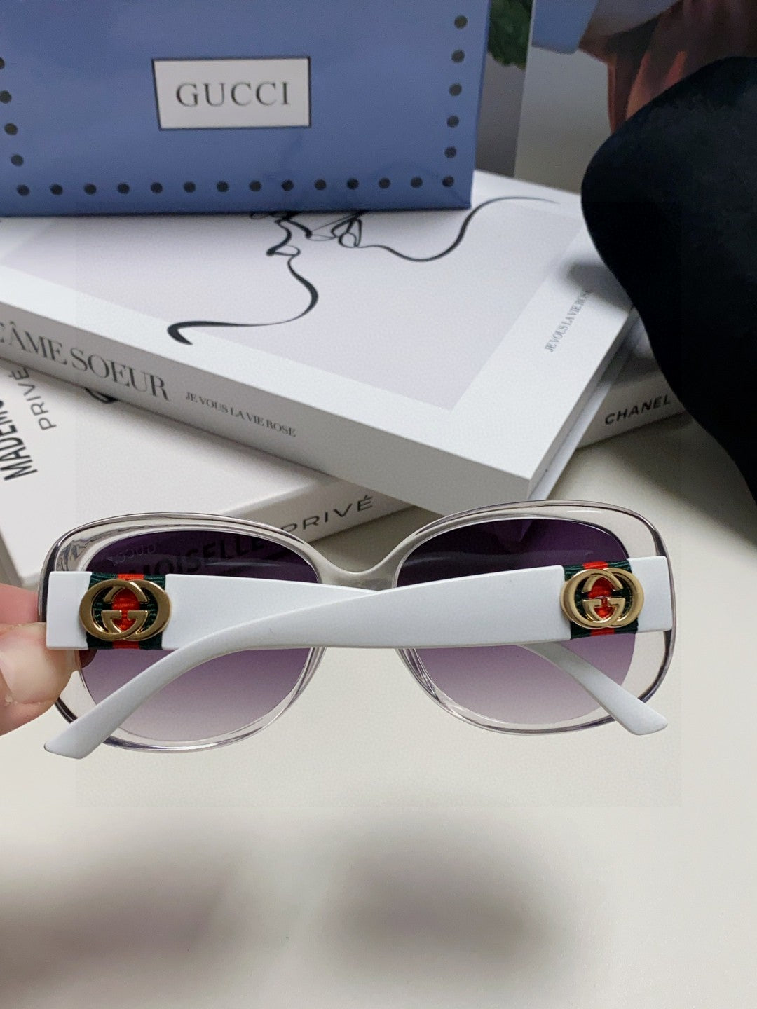 GUCCI ROUND FRAME SUNGLASSES 567450 IN ACETATE