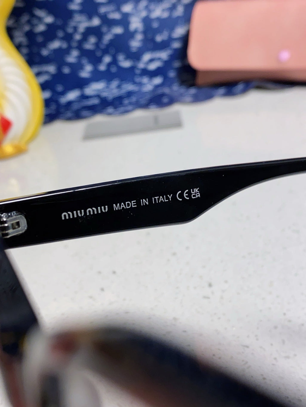 MIU MIU RUNWAY SUNGLASSES 567509 IN BLACK ACETATE BLACK LOGO